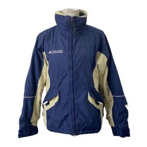 Columbia Women's Jacket Blue and Beige Full Zip Pocketed Outerwear Size Medium